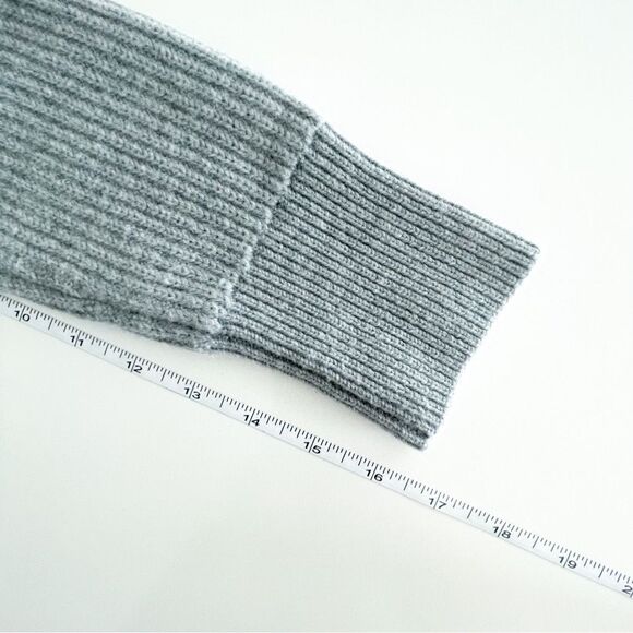 Tahari Open Cardigan Sweateer Gray Wool Blend Long Line Women's M Ribbed Knit - Picture 8 of 9